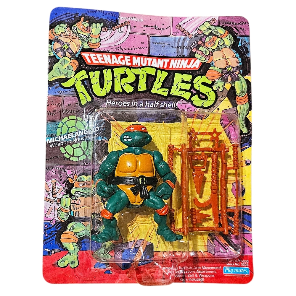 Vintage Teenage Mutant Ninja Turtles 1988 Playmates Michaelangelo Action Figure
